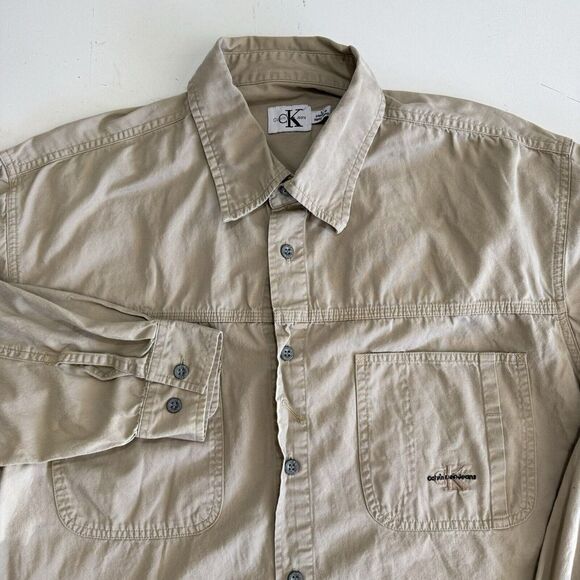 Calvin Klein Collection Other - Calvin Klein Jeans Button Up Shirt Long Sleeve Beige